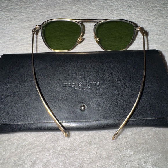 Rag & Bone black/gold Sunglasses with Olive Lenses - Picture 3 of 3